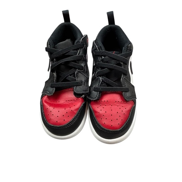 Jordan 1 Low ALT (PS) 'Bred Toe 2.0' White Black Red Hook & Loop 10C Nike Air - Picture 1 of 8